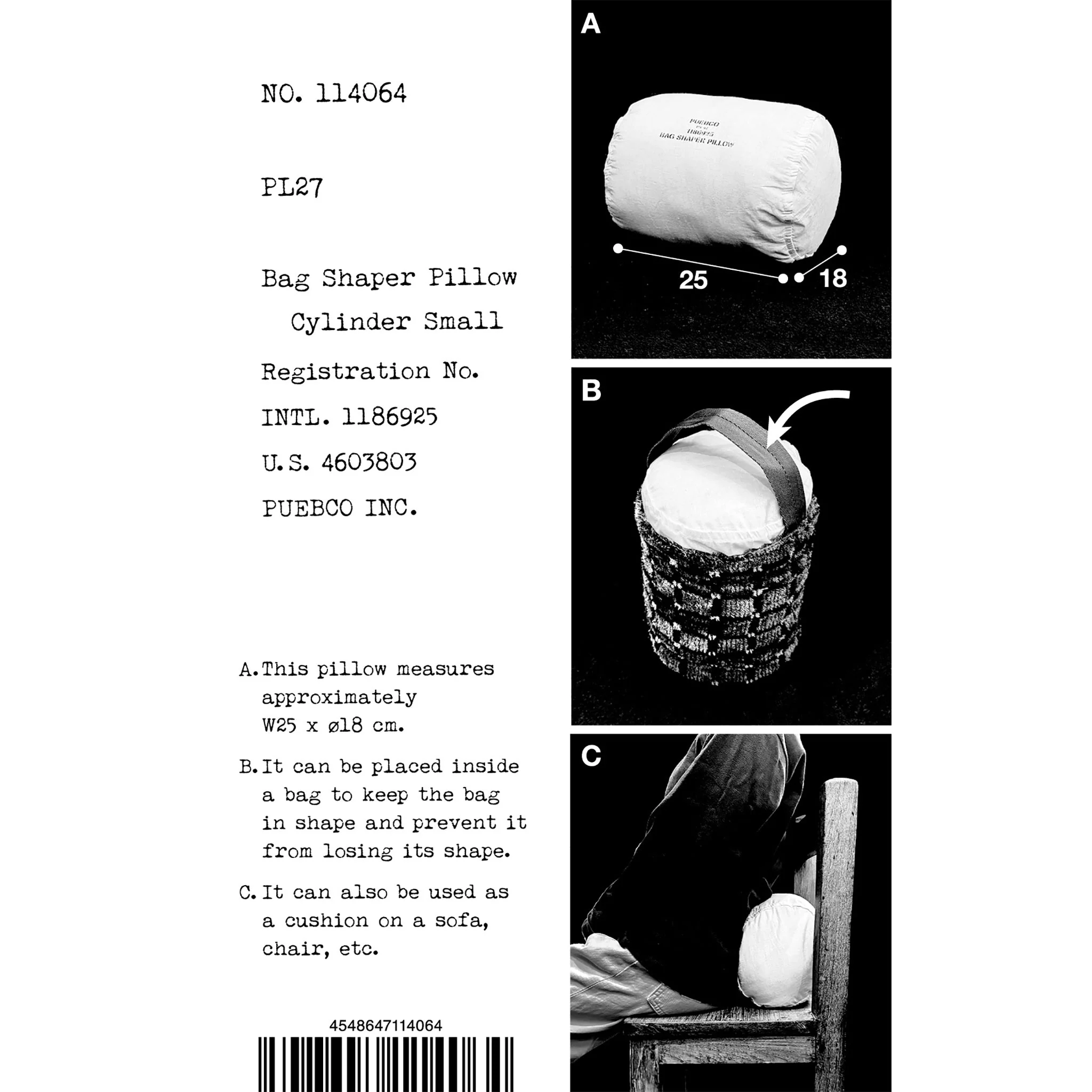 BAG SHAPER PILLOW / Cylinder Small - Image 5