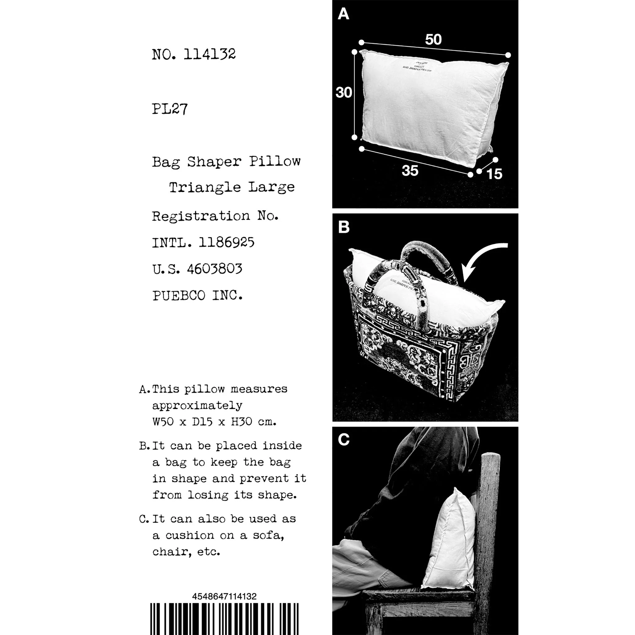 BAG SHAPER PILLOW / Triangle Large - Image 5