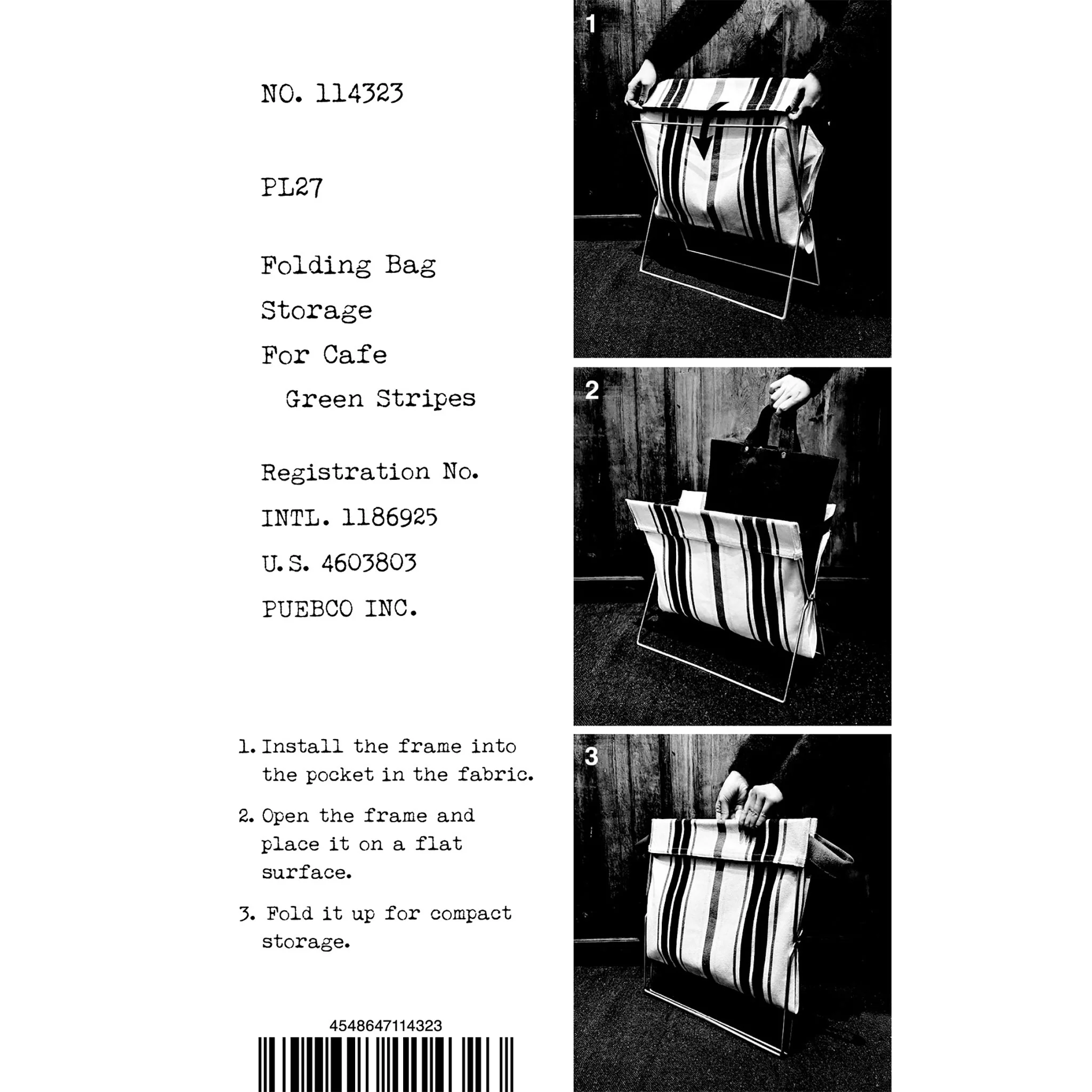 FOLDING BAG STORAGE FOR CAFÉ / Ivory - Black Mix - Image 8