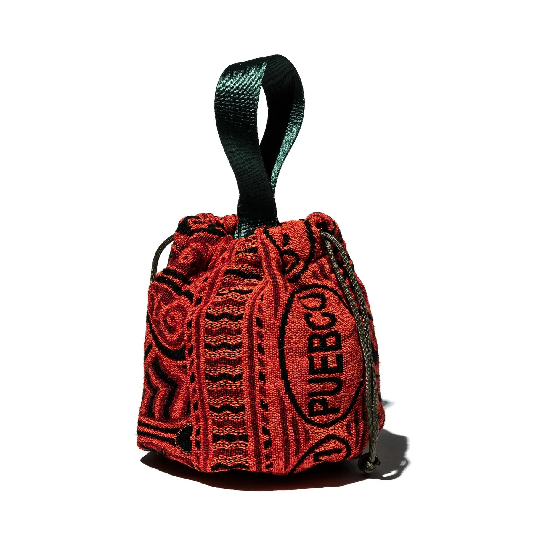JACQUARD FABRIC DRAWSTRING BAG / Orange - Image 2