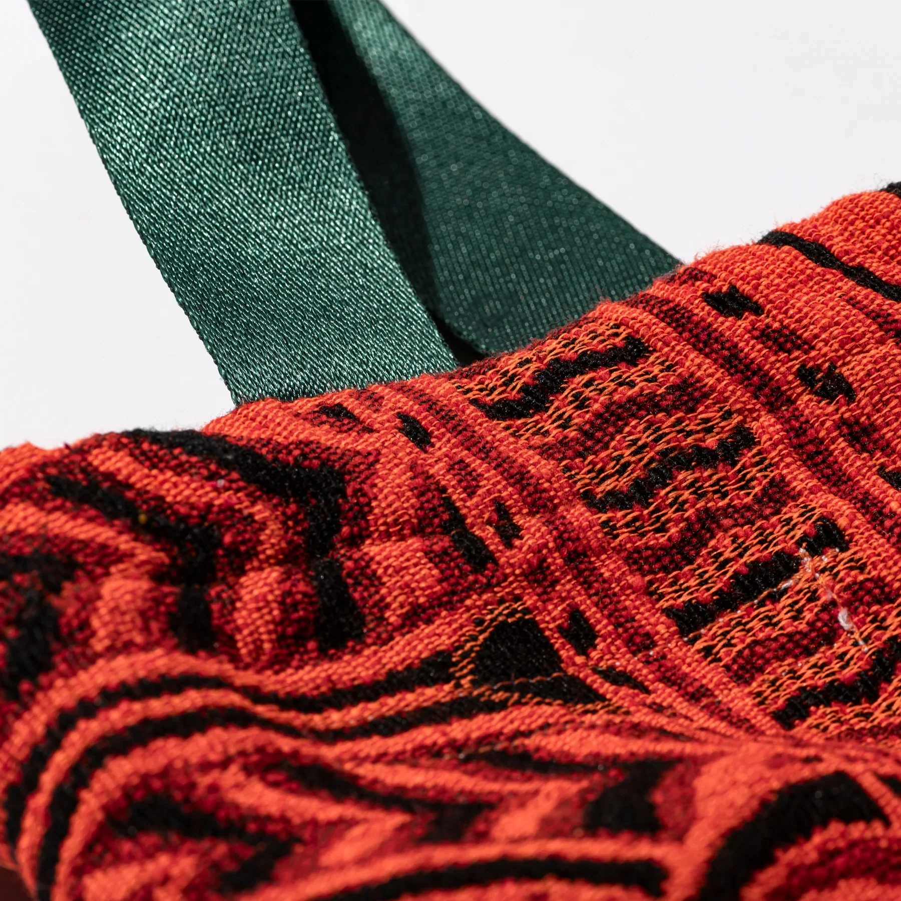 JACQUARD FABRIC DRAWSTRING BAG / Orange - Image 4