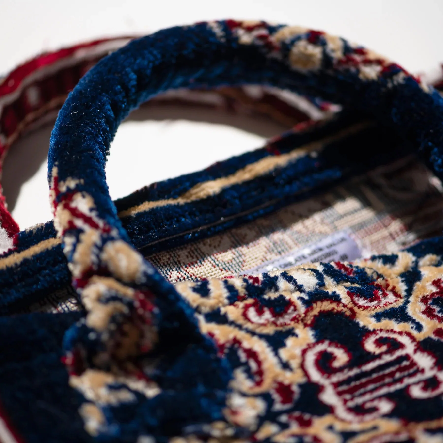 POLYESTER COTTON RUG FABRIC BAG NAVY BLUE - Image 3
