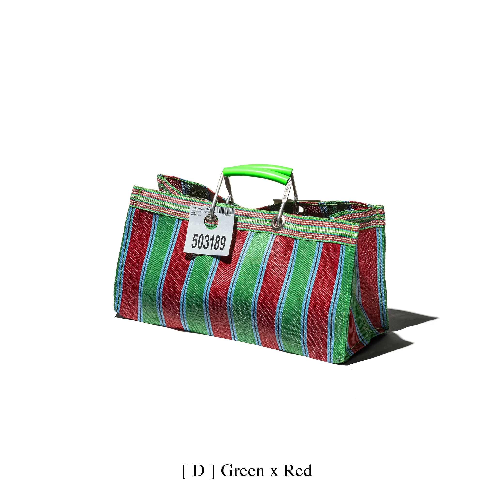 RECYCLED PLASTIC STRIPE BAG / Wide - Image 5