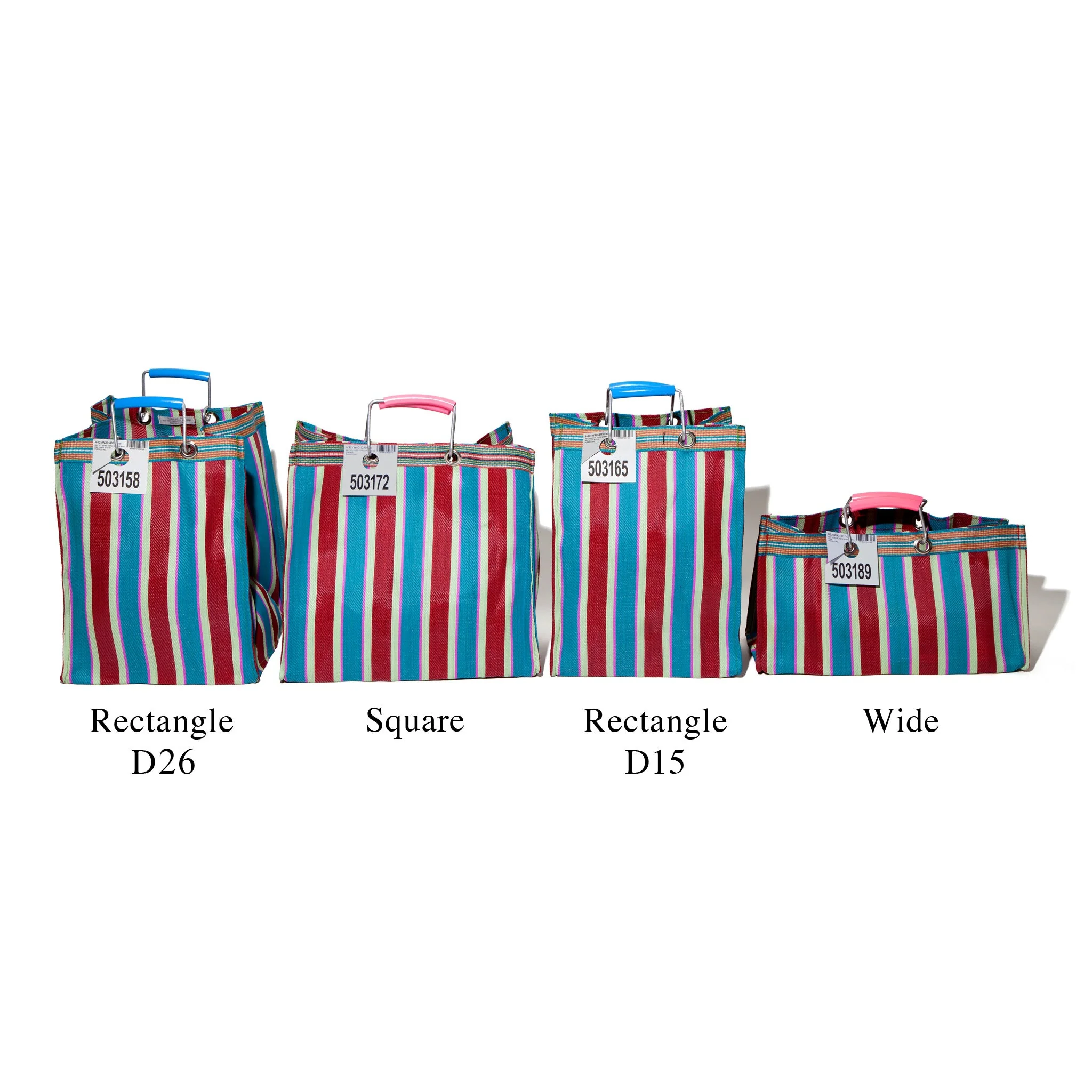 RECYCLED PLASTIC STRIPE BAG / Wide - Image 8