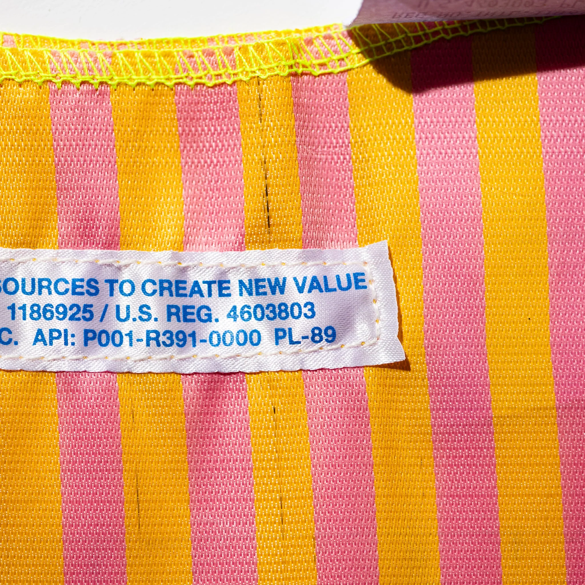 SCHOOL TIE FABRIC BAG / Dark Green x Pink - Image 7