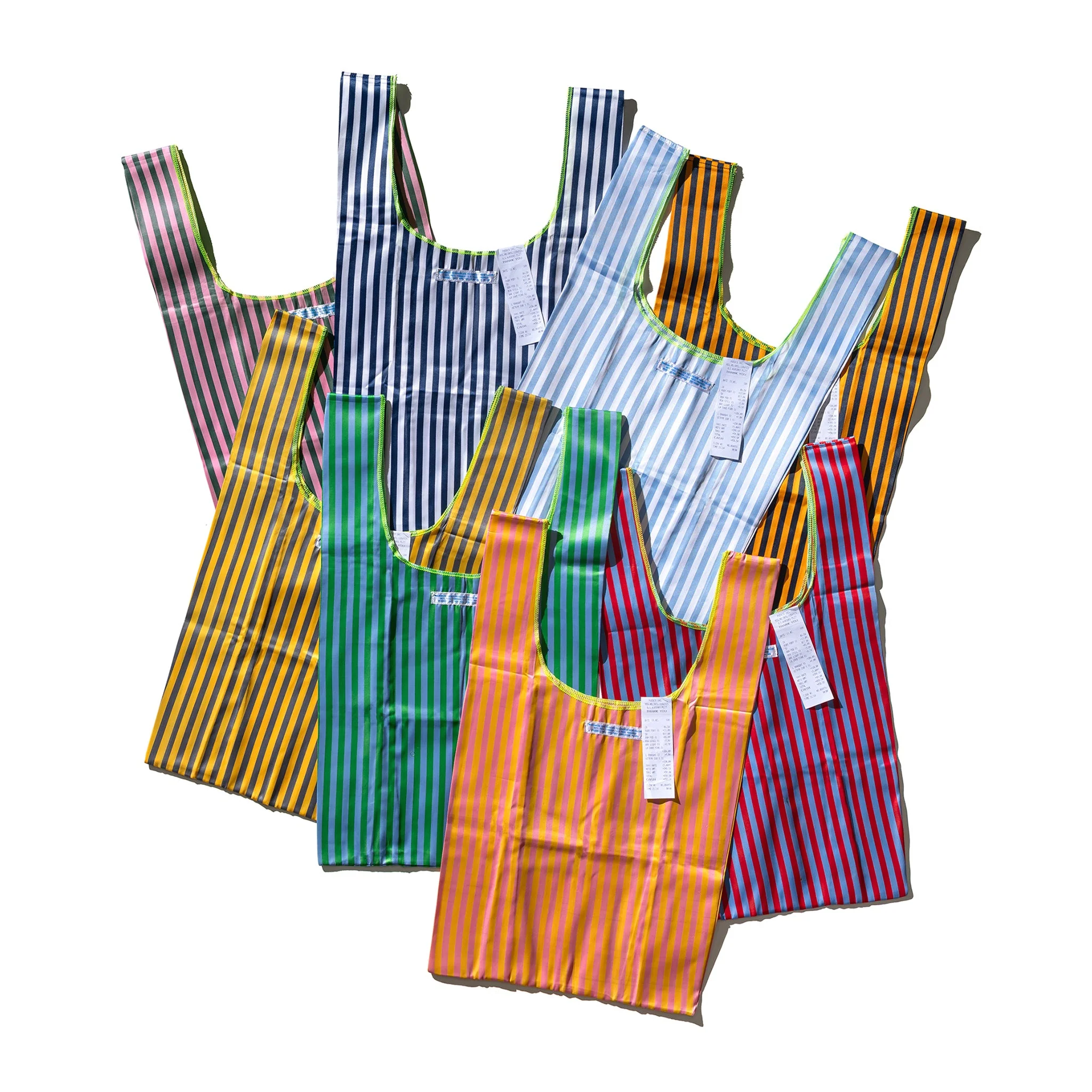 SCHOOL TIE FABRIC BAG / Light Blue x White - Image 2