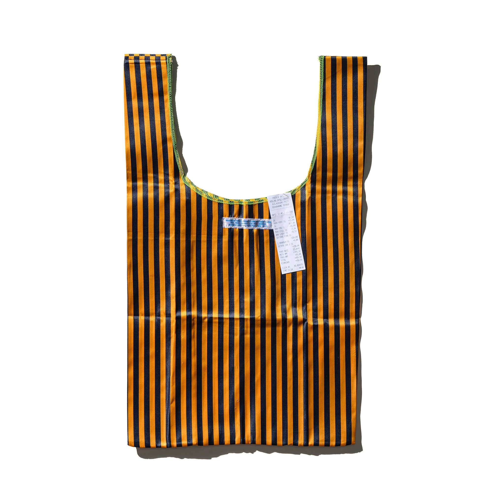 SCHOOL TIE FABRIC BAG / Navy Blue x Orange - Image 3