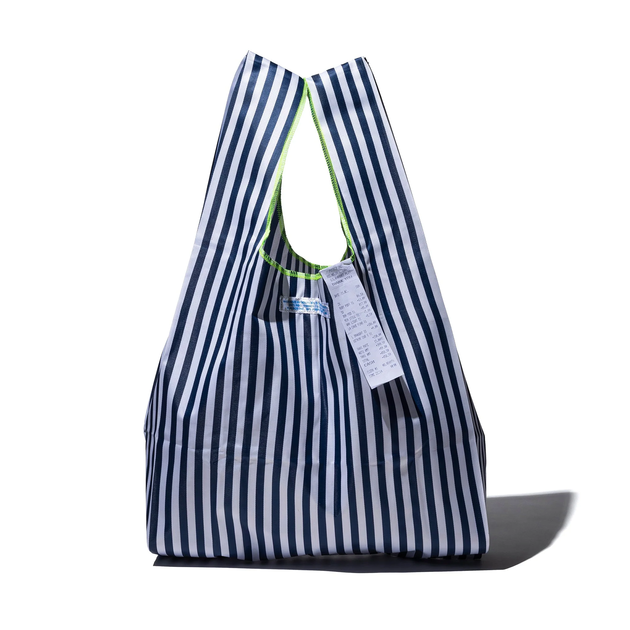 SCHOOL TIE FABRIC BAG / Navy Blue x White - Image 2