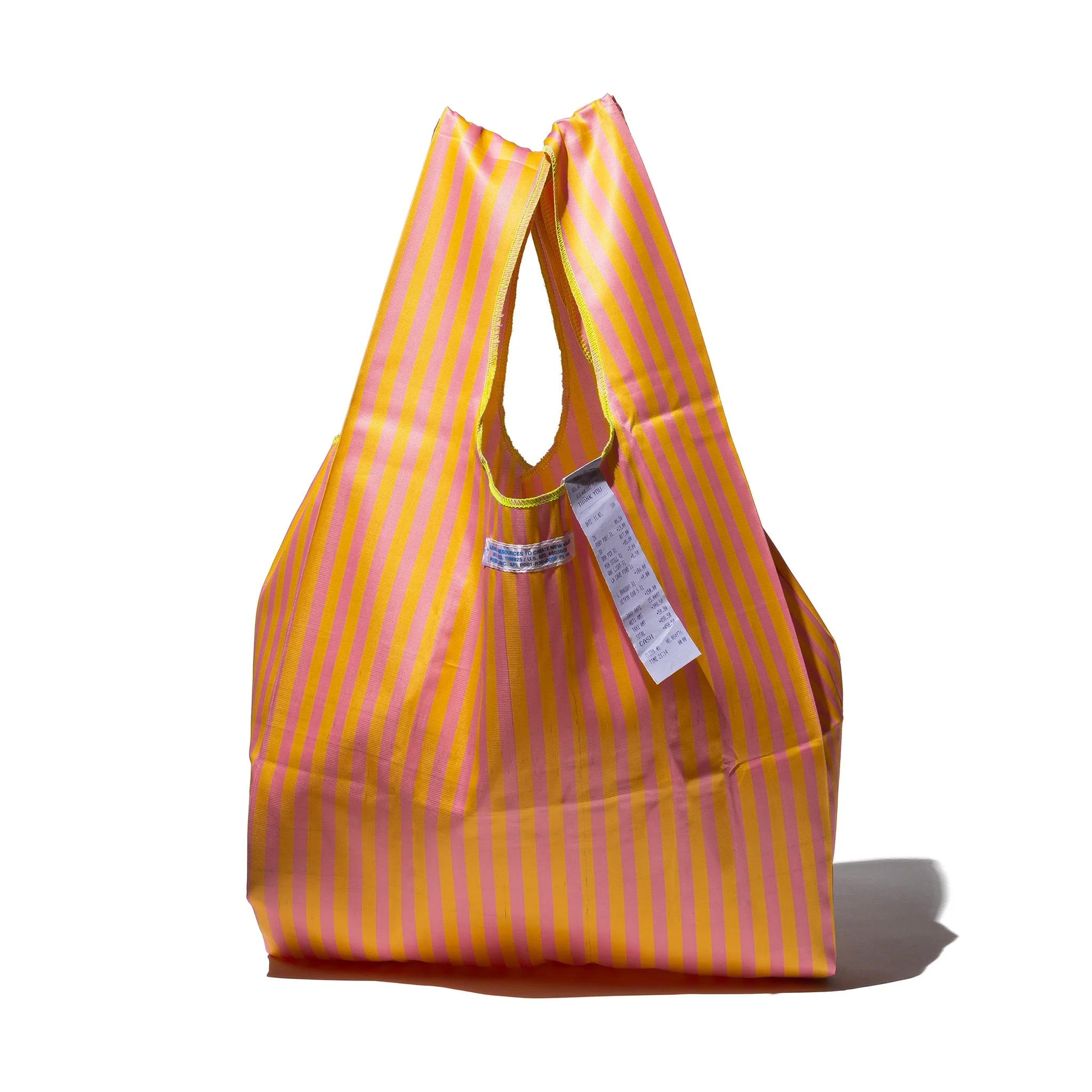 SCHOOL TIE FABRIC BAG / Pink x Yellow