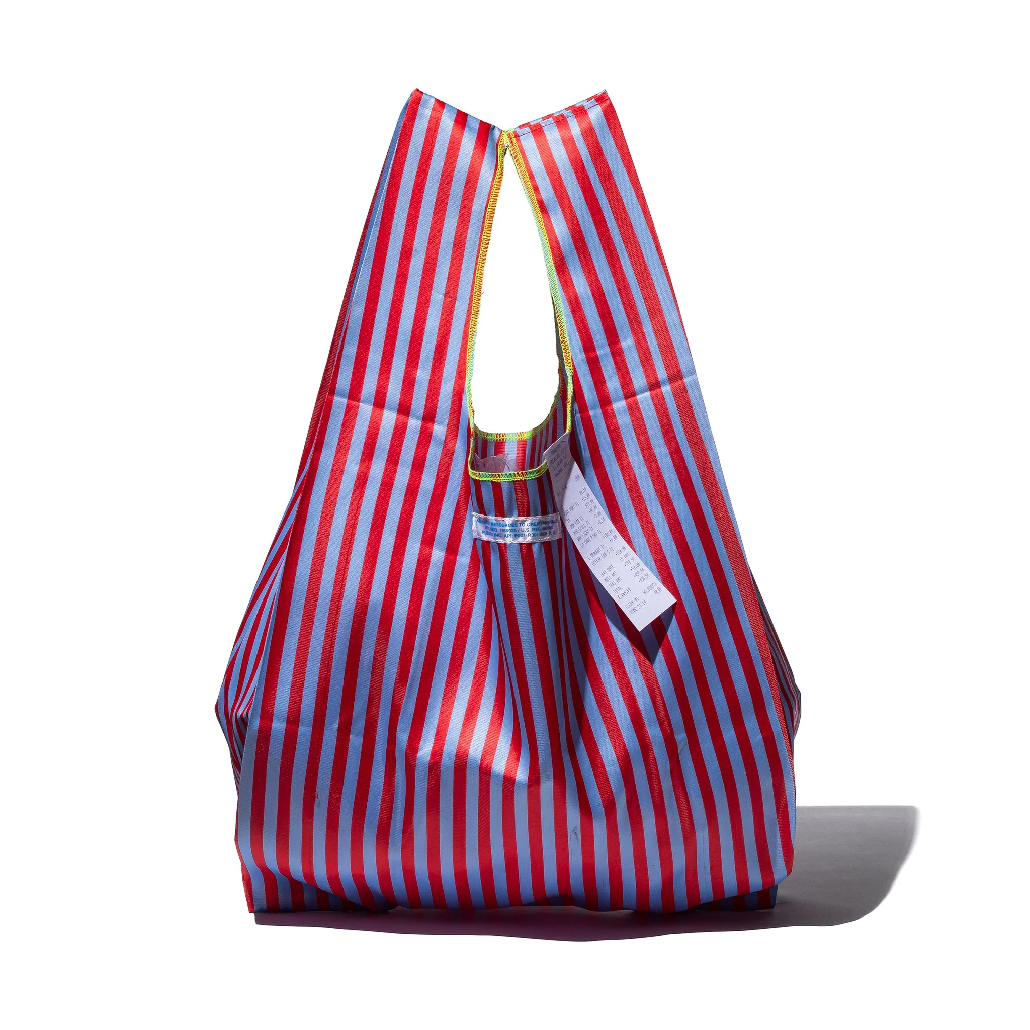SCHOOL TIE FABRIC BAG / Red x Light Blue - Image 2