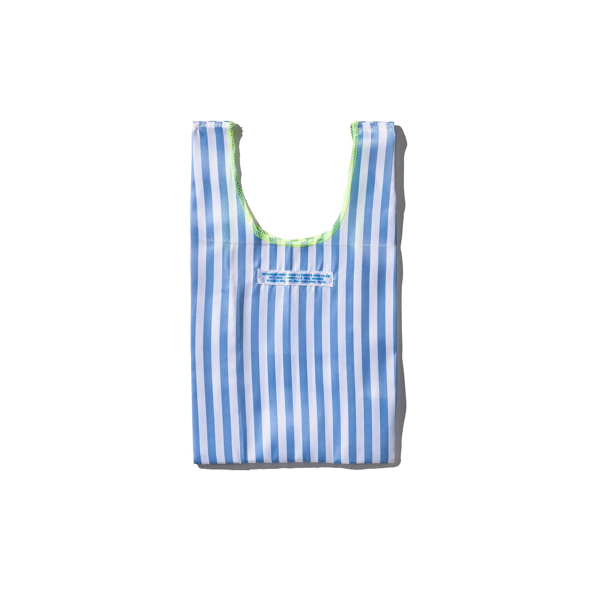 SCHOOL TIE FABRIC SMALL BAG / Light Blue x White - Image 4