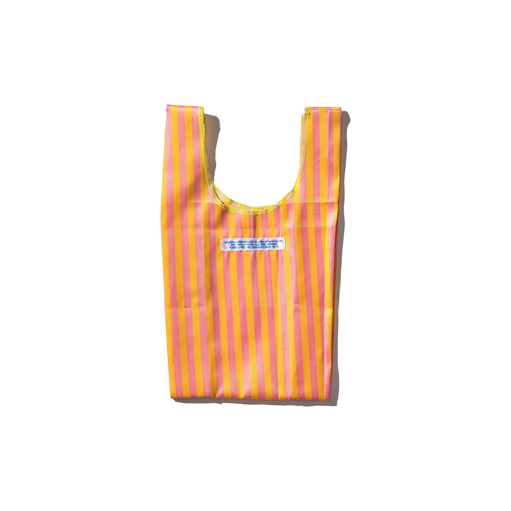 SCHOOL TIE FABRIC SMALL BAG / Pink x Yellow