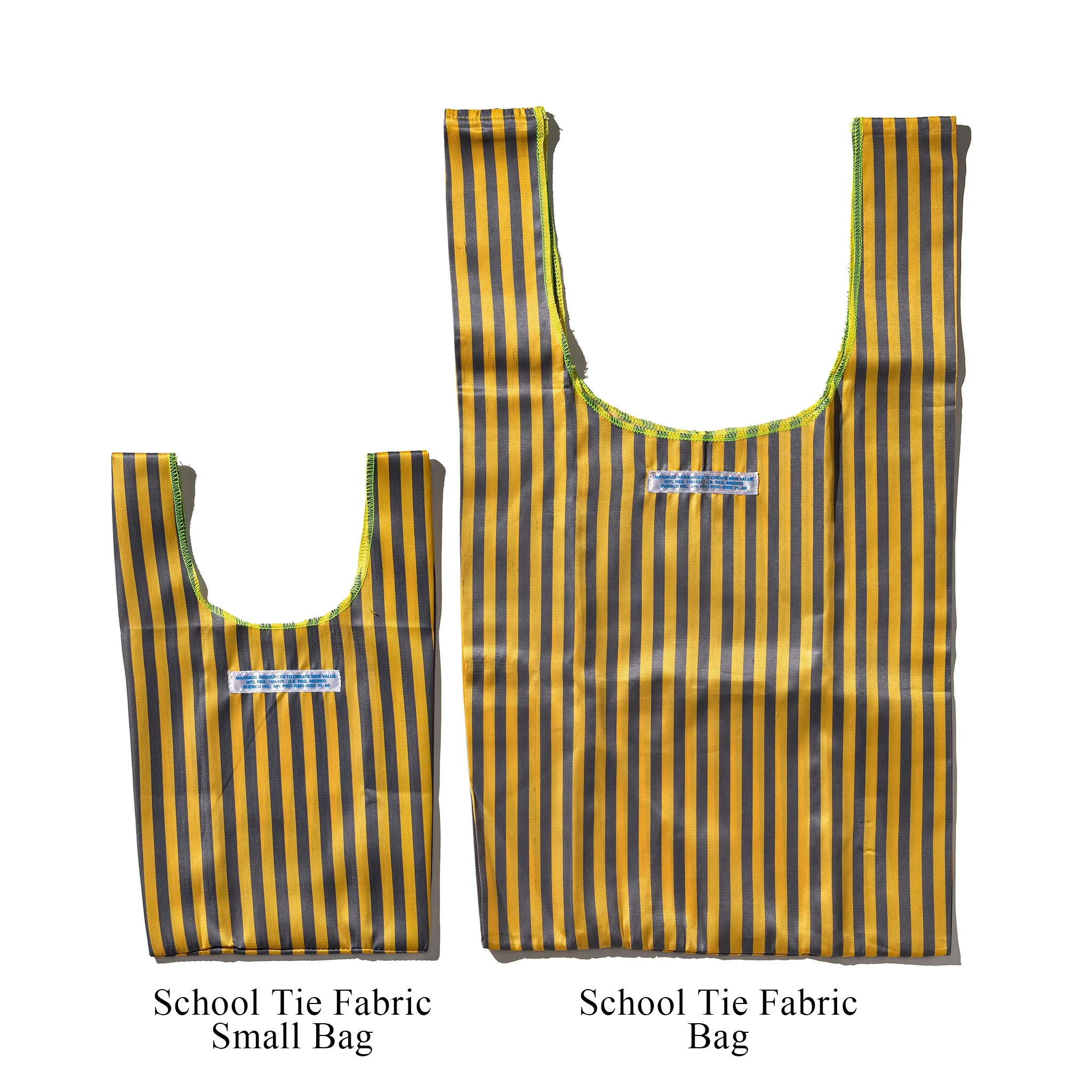 SCHOOL TIE FABRIC SMALL BAG / Red x Light Blue - Image 3