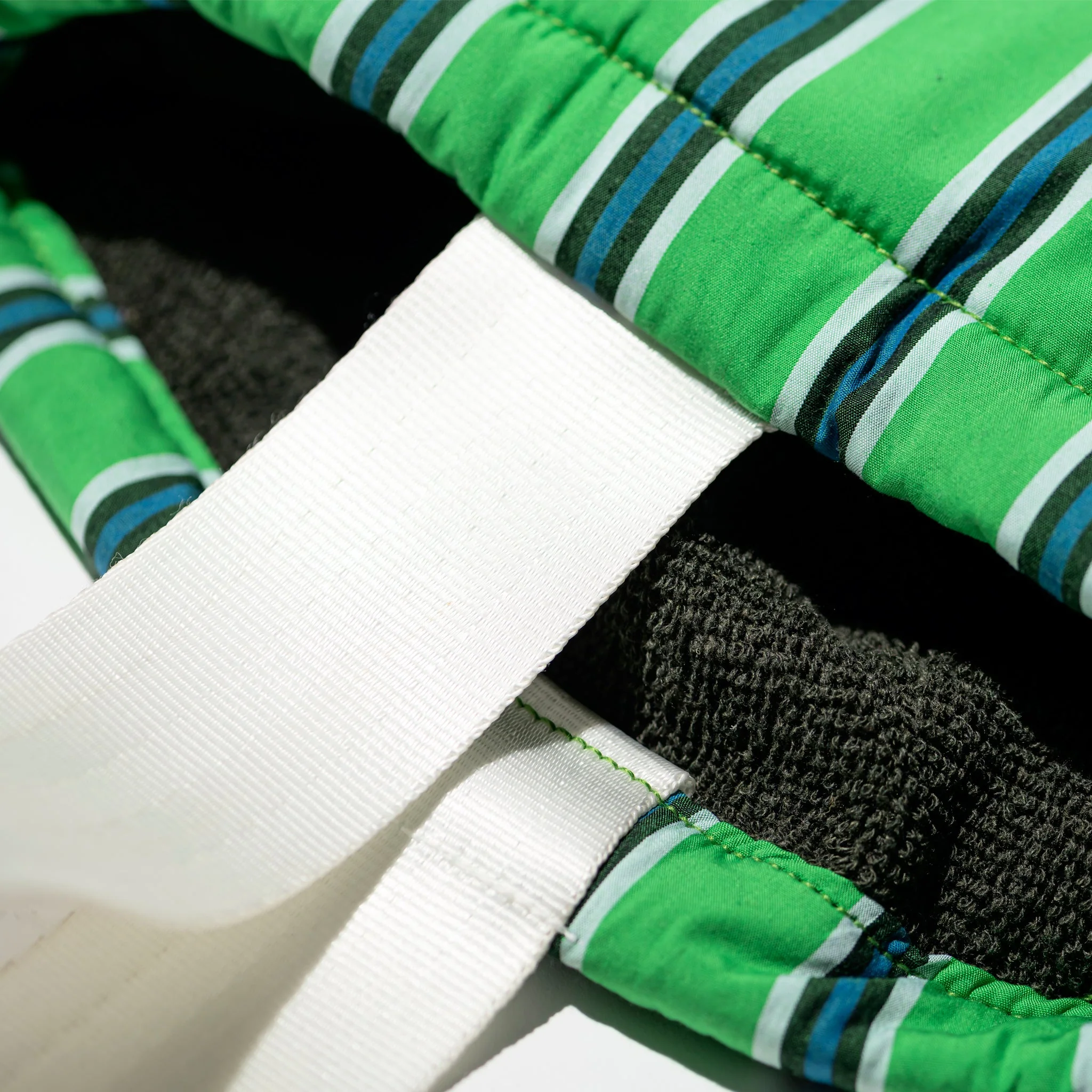 SHIRT FABRIC DRAWSTRING BAG / Green Stripe - Image 4