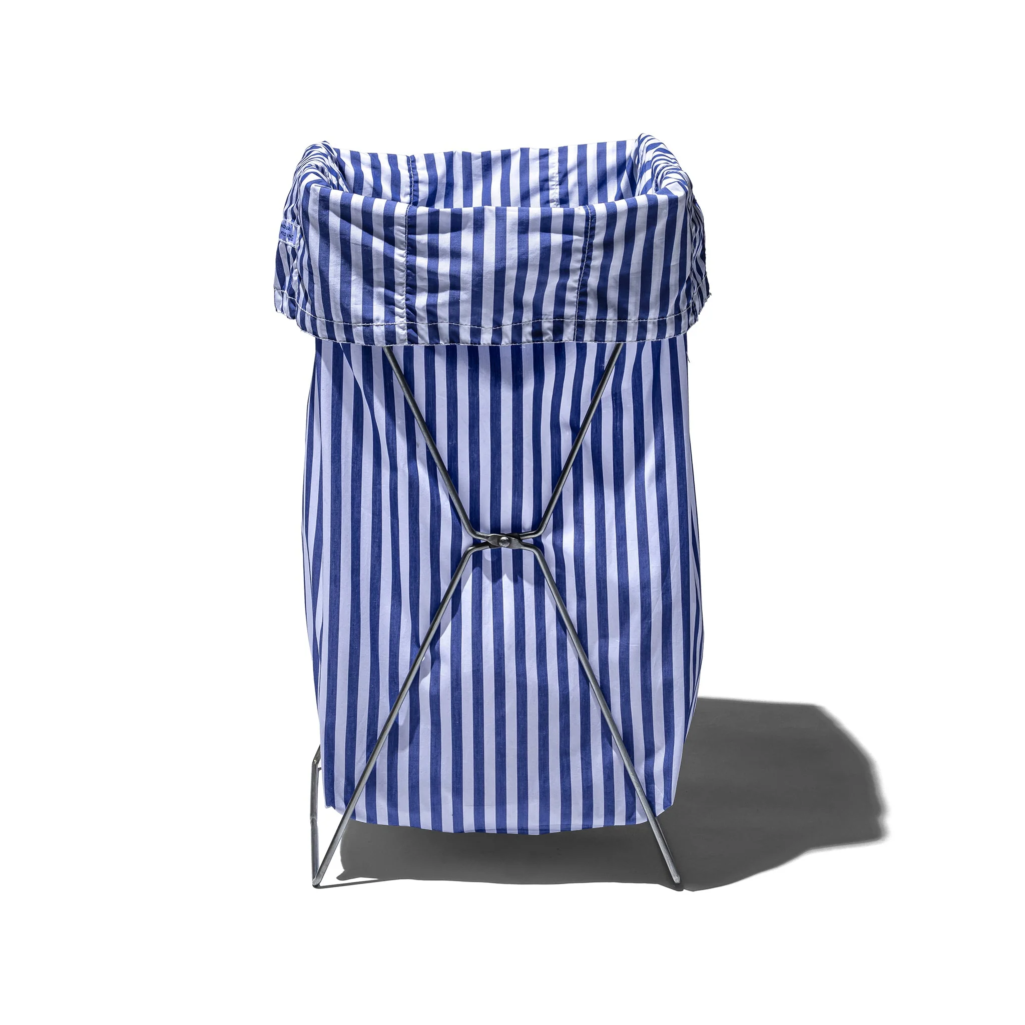 SHIRT FABRIC FOLDING LAUNDRY BASKET / Blue Narrow Stripe - Image 5