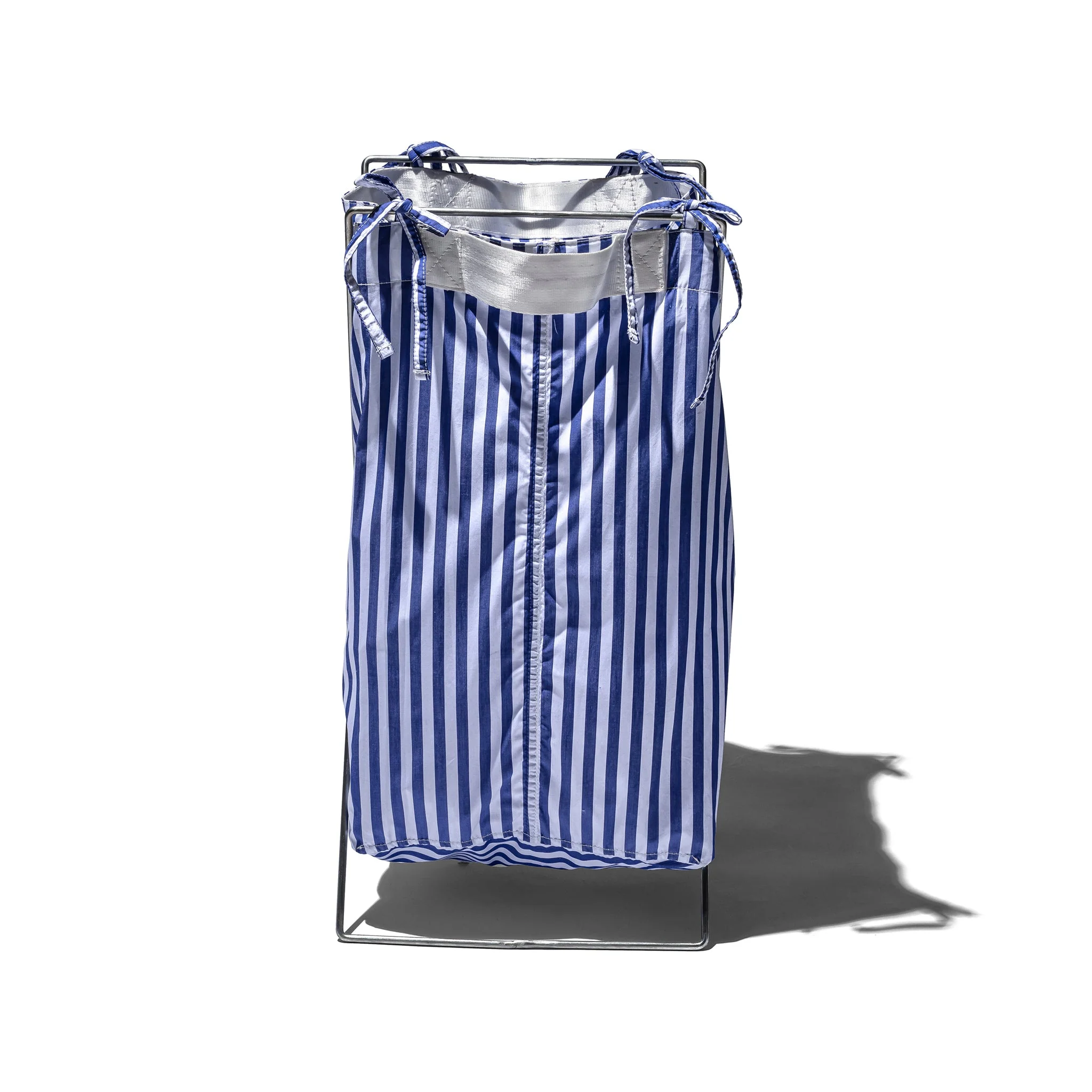 SHIRT FABRIC FOLDING LAUNDRY BASKET / Blue Narrow Stripe - Image 6