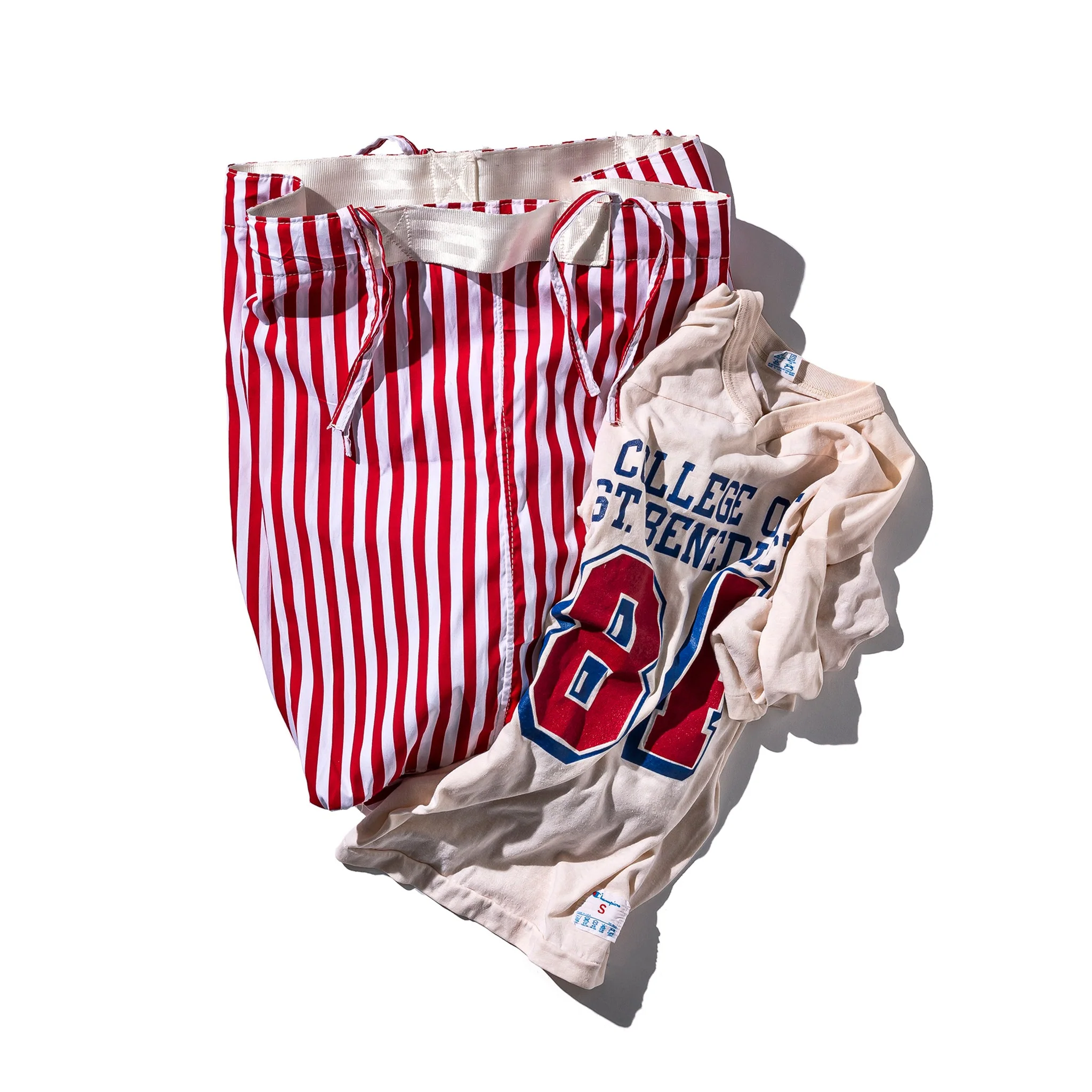 SHIRT FABRIC FOLDING LAUNDRY BASKET / Red Narrow Stripe - Image 2