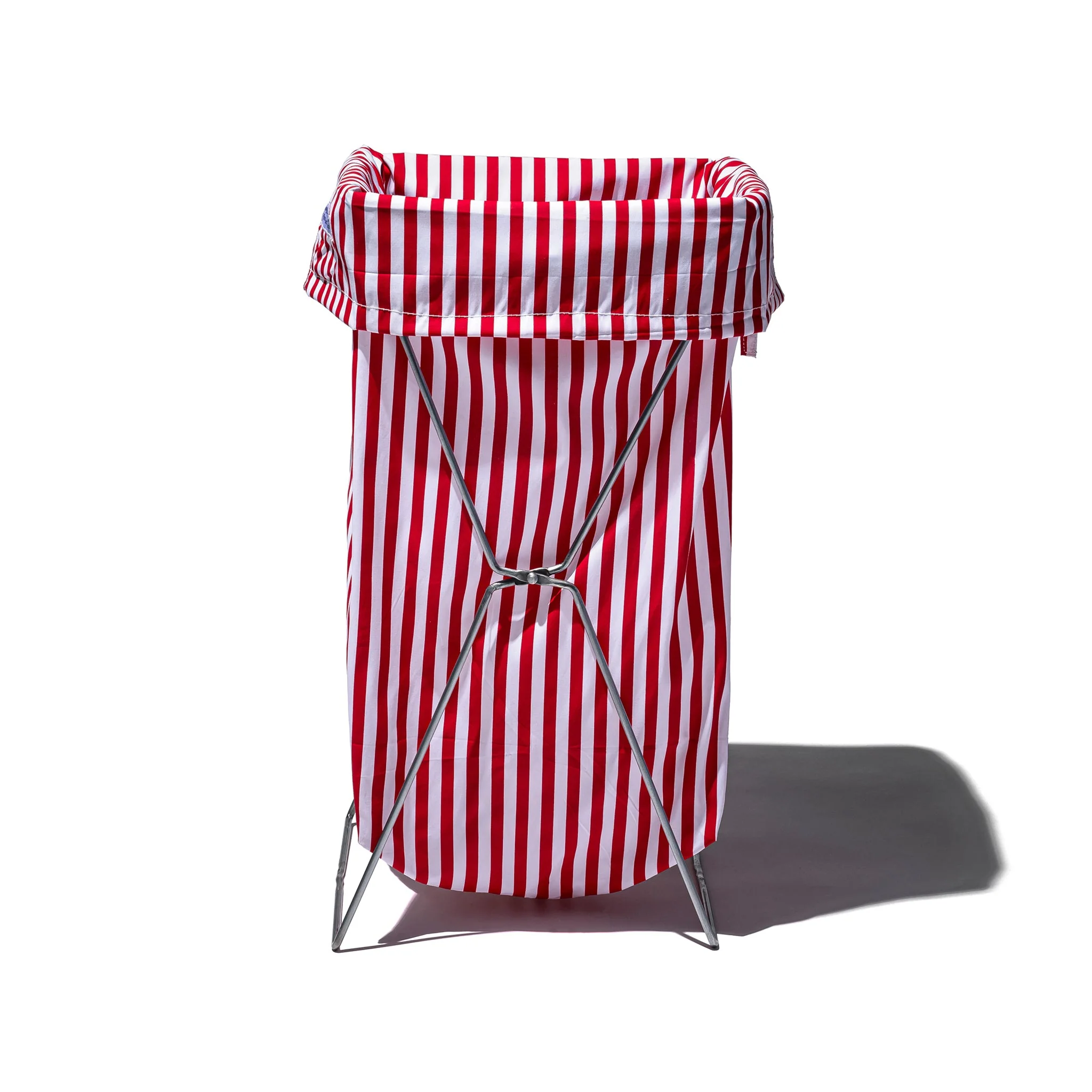 SHIRT FABRIC FOLDING LAUNDRY BASKET / Red Narrow Stripe - Image 5