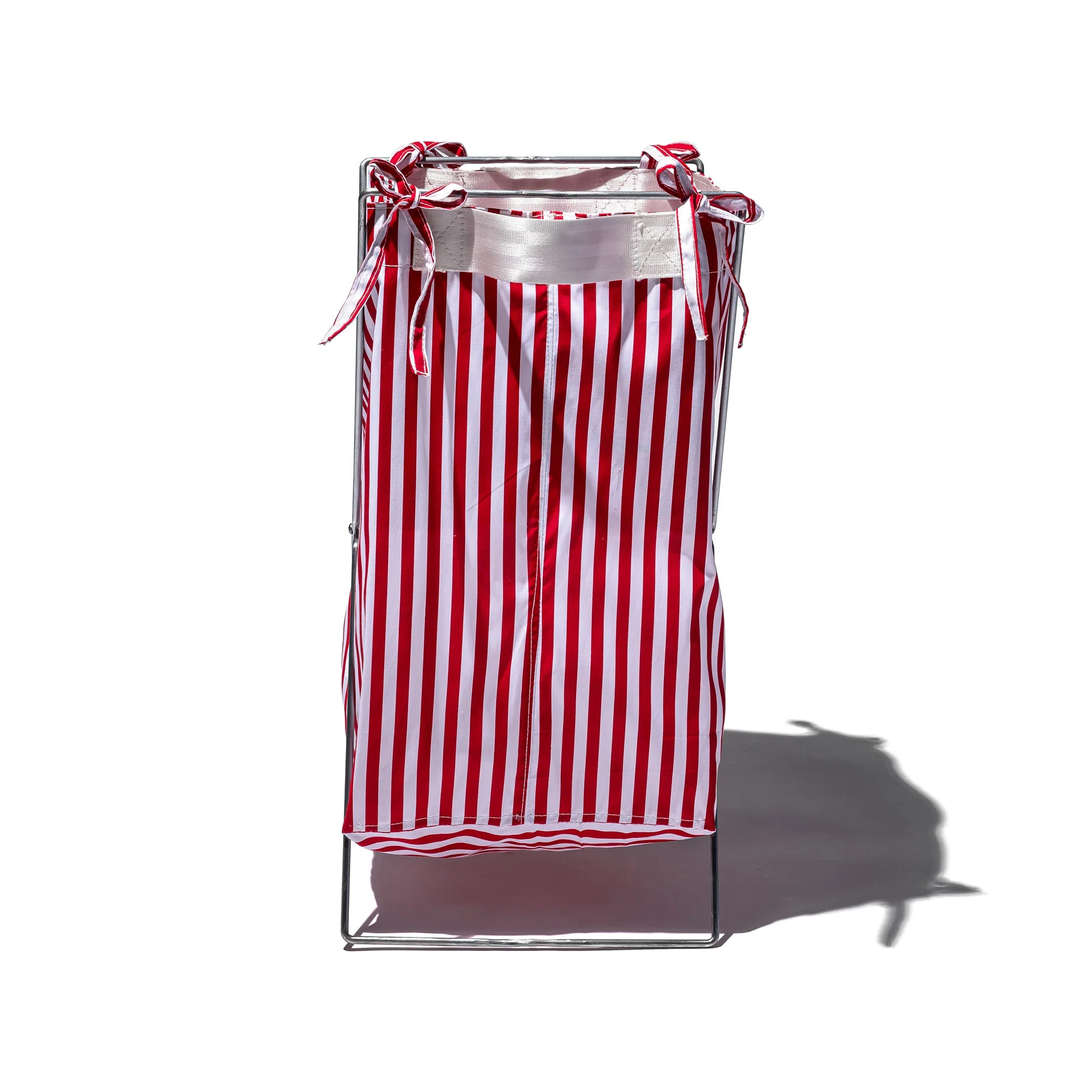 SHIRT FABRIC FOLDING LAUNDRY BASKET / Red Narrow Stripe - Image 6
