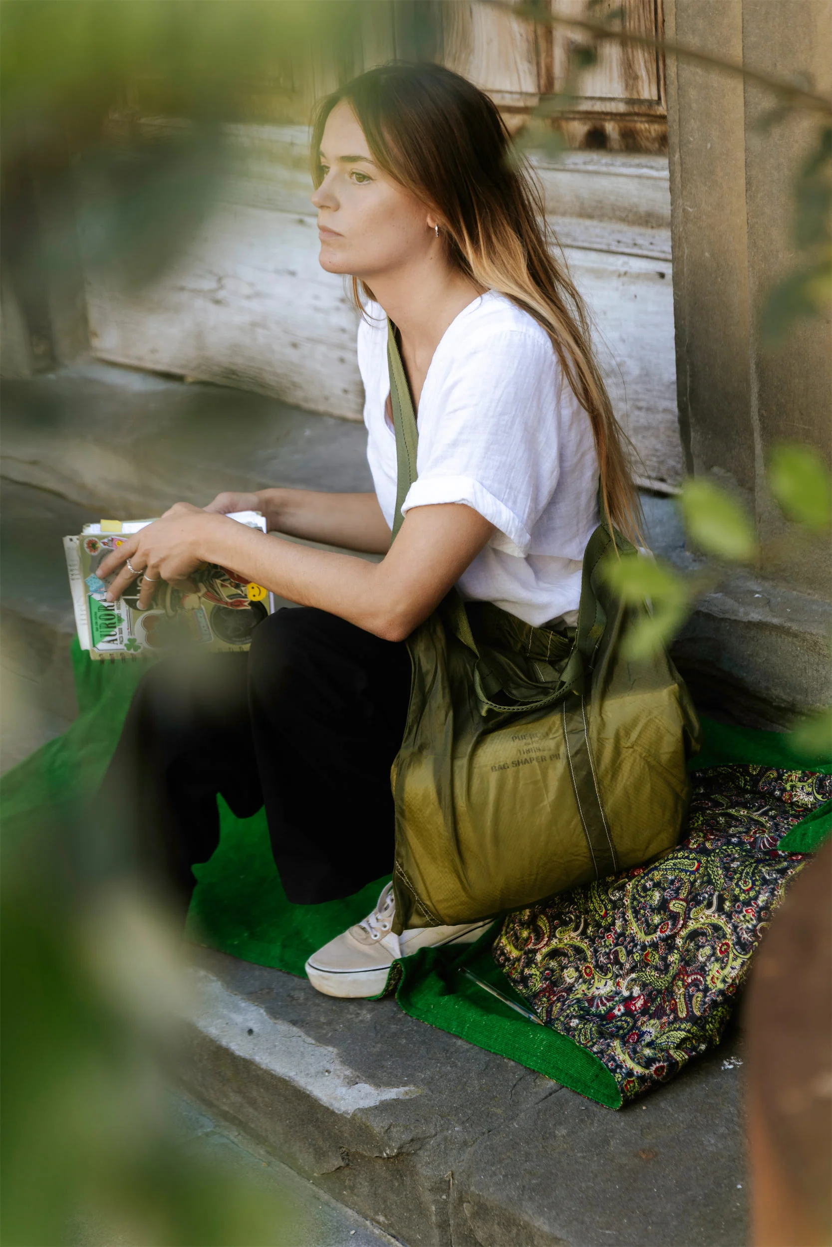 VINTAGE PARACHUTE LIGHT 2-WAY BAG / Olive - Image 4