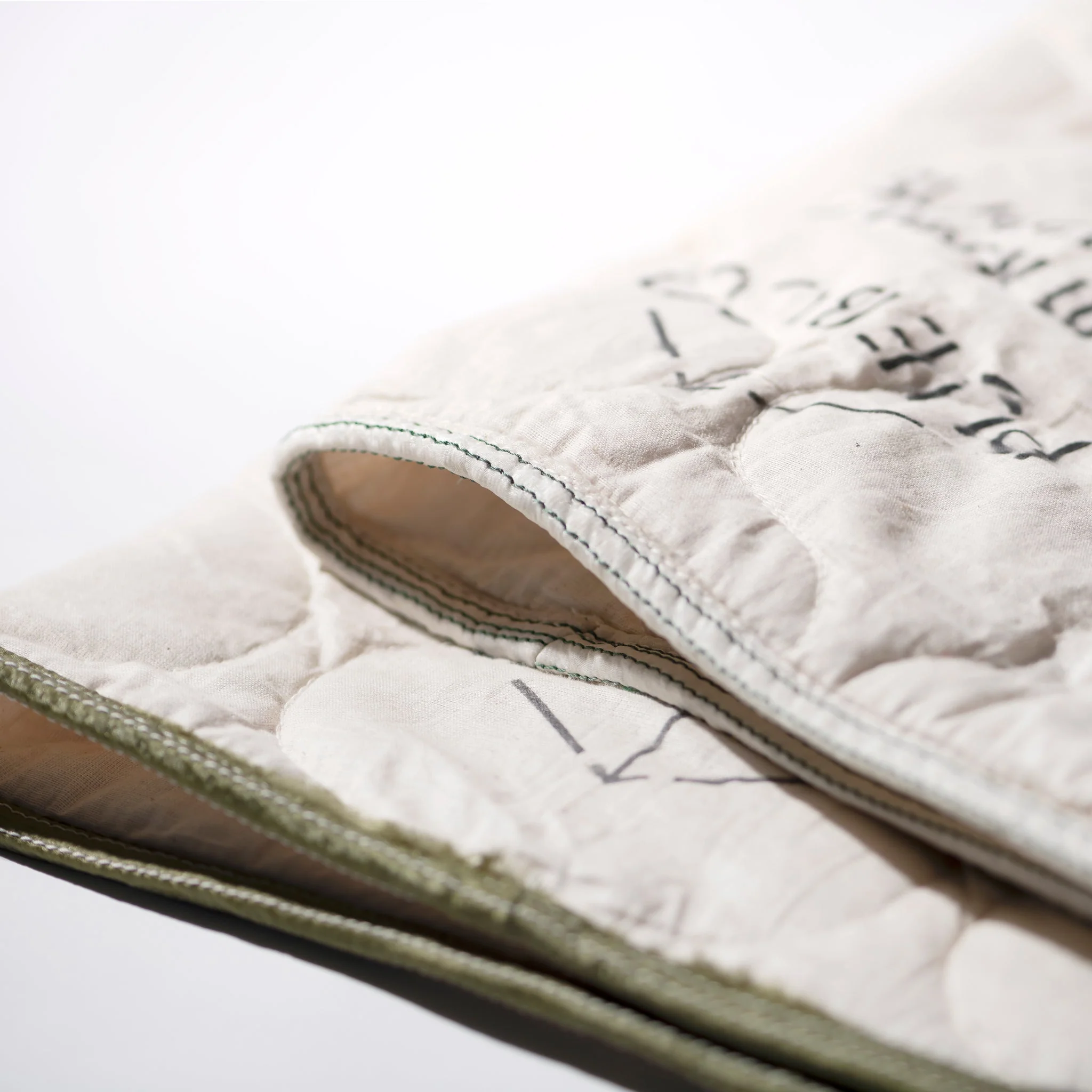 VINTAGE PARACHUTE LINE QUILTED BLANKET / Olive - Image 4
