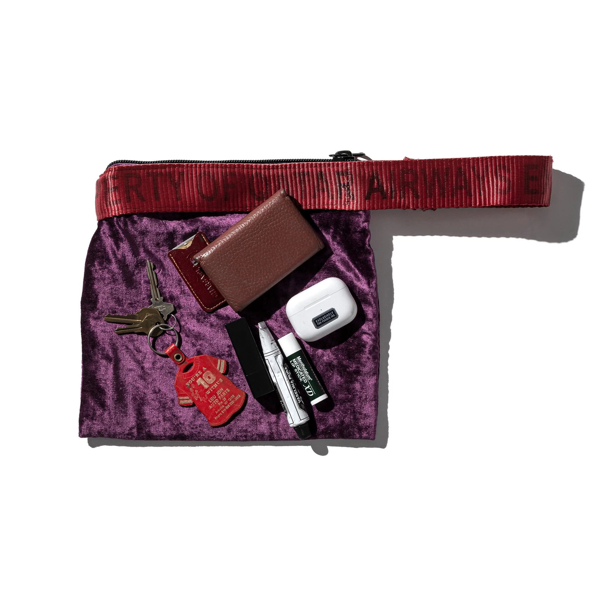 VINTAGE SLING BELT POUCH / Purple x Red