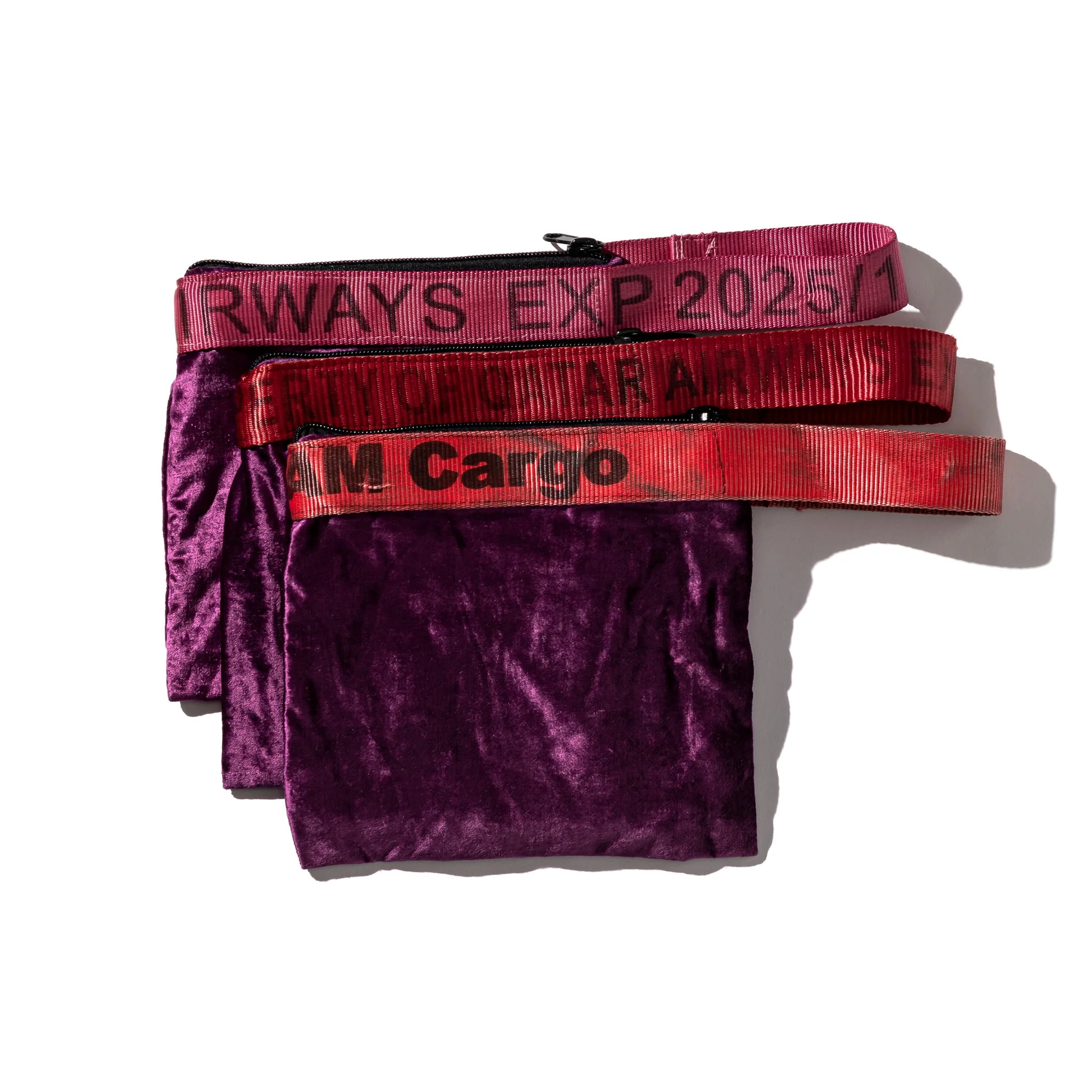 VINTAGE SLING BELT POUCH / Purple x Red - Image 3