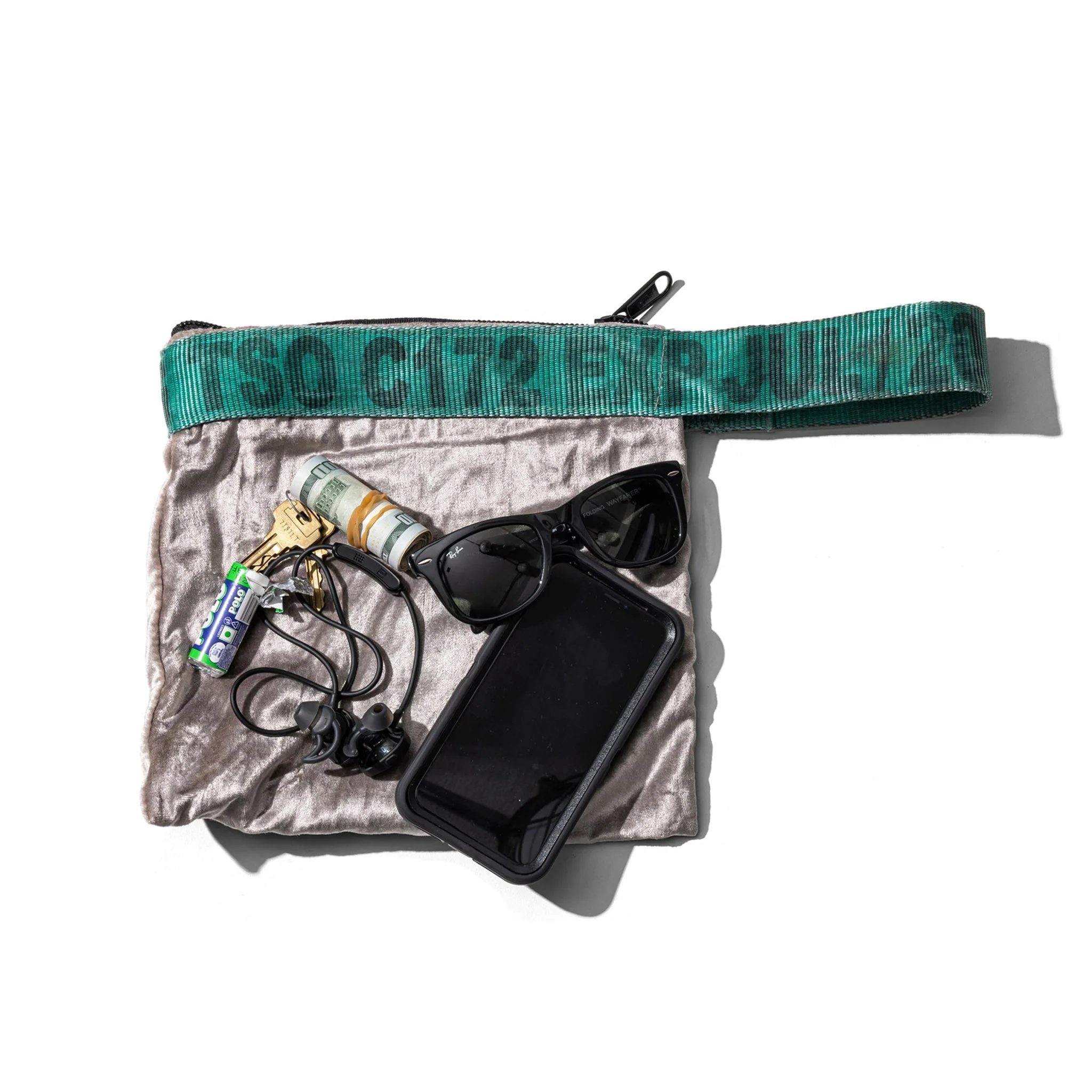 VINTAGE SLING BELT POUCH / Silver x Green - Image 4