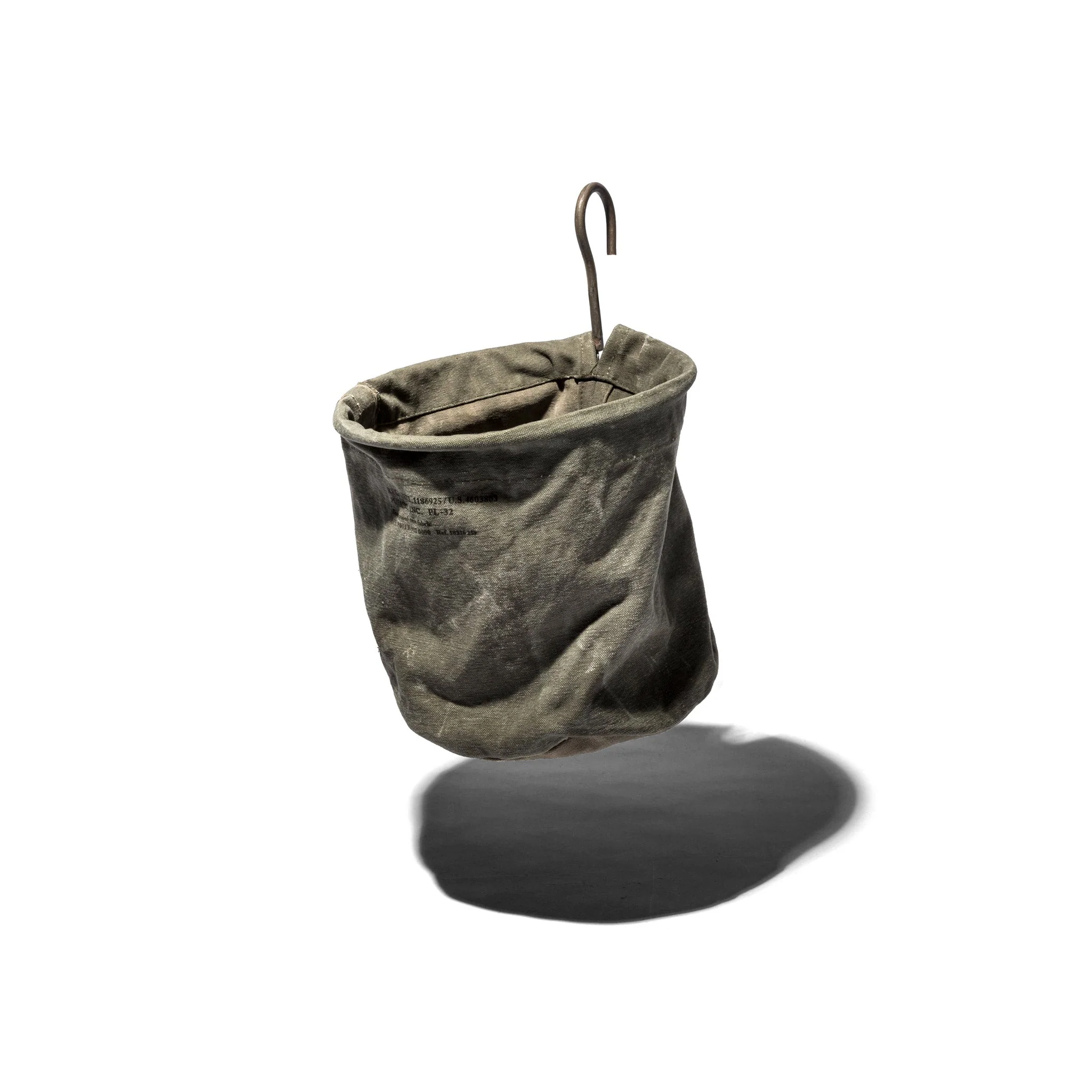 VINTAGE TENT FABRIC HOOK BASKET / Small - Image 3