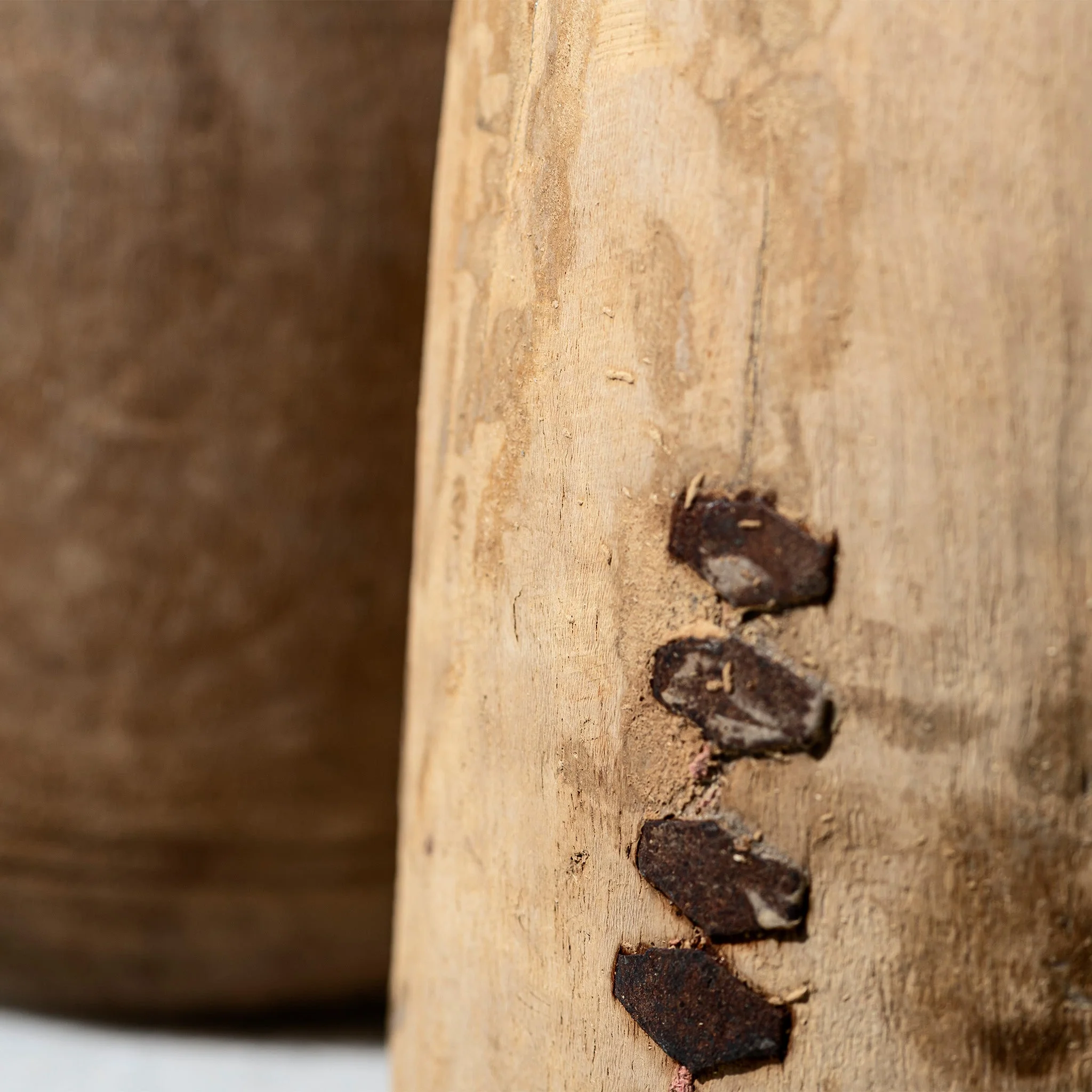 VINTAGE WOODEN POT W/GLASS CYLINDER - Image 8
